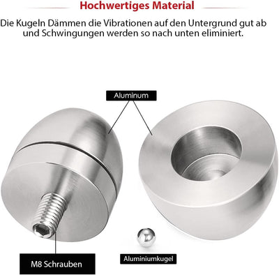 Tertullus 4 Stück Lautsprecher Füsse Schwarz Dämpfer Aluminium Lautsprecher Absorber Füsse Mit Stoss