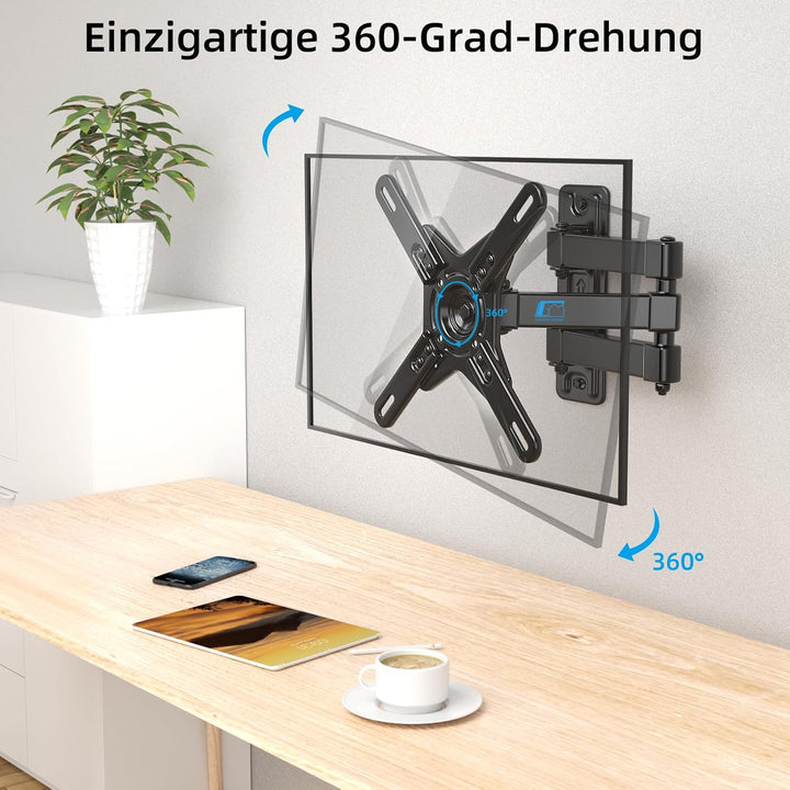 HOME VISION TV Wandhalterung Schwenkbar & Neigbar für 17-42 Zoll Flach & Curved Fernseher & Monitore