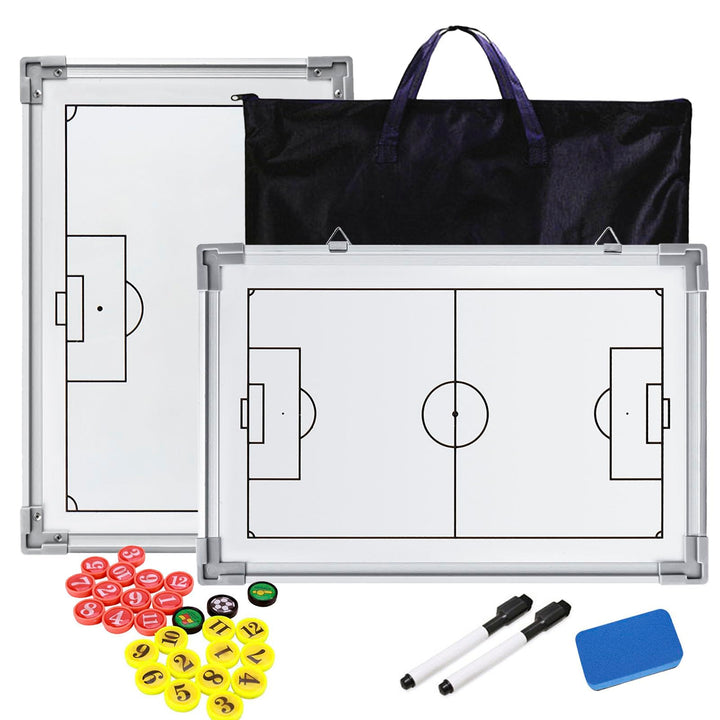 Holzsammlung Profi Coaches Whiteboard Tragbar Taktiktafel für Fussball mit Magnete, Stifte und Radie