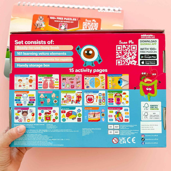 QUOKKA Montessori-Arbeitsbuch für Kinder von 3–5 Jahren I Vollständig zusammengebaut I Vorschul-Klei