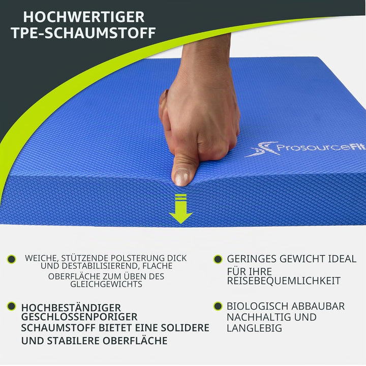 ProsourceFit Übung Balance Pad - Rutschfeste gepolsterte Schaumstoffmatte & Knieschoner für Fitness