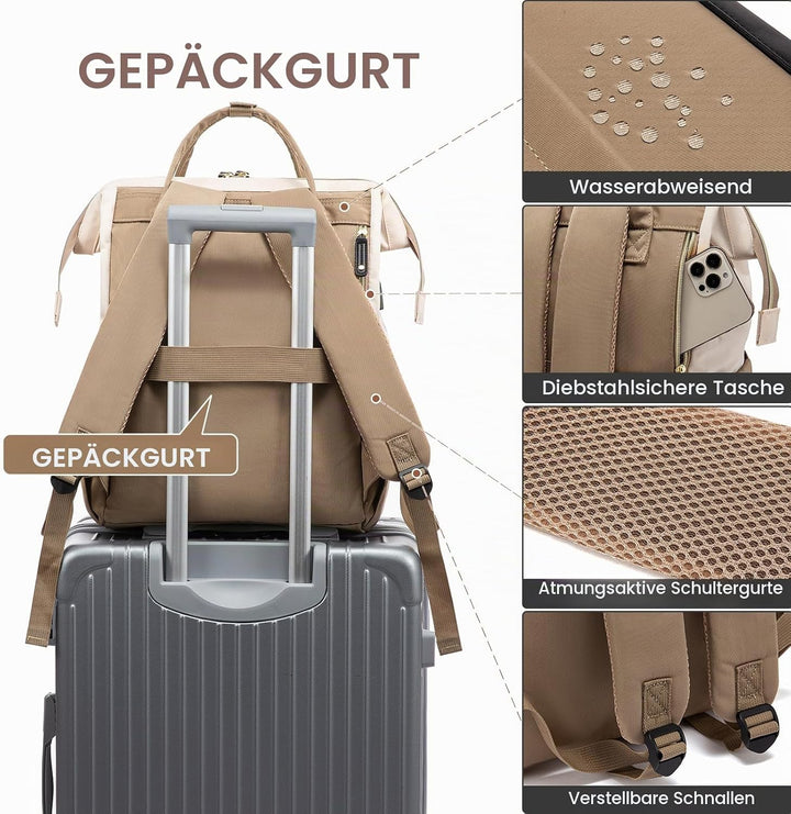 LOVEVOOK Rucksack Damen Laptop Rucksack mit Laptopfach 15.6 Zoll Schulrucksack Mädchen Teenager Schu