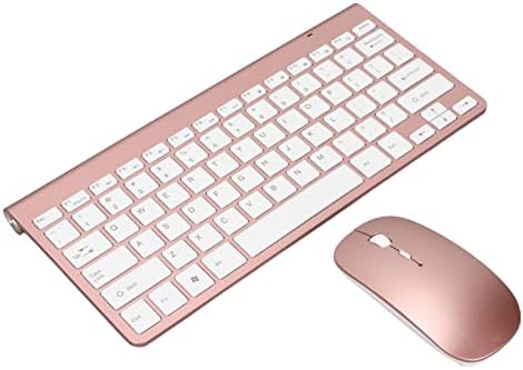 Kabellose Tastatur, Computertastatur mit UV-Beschichtung (Roségold), Roségold