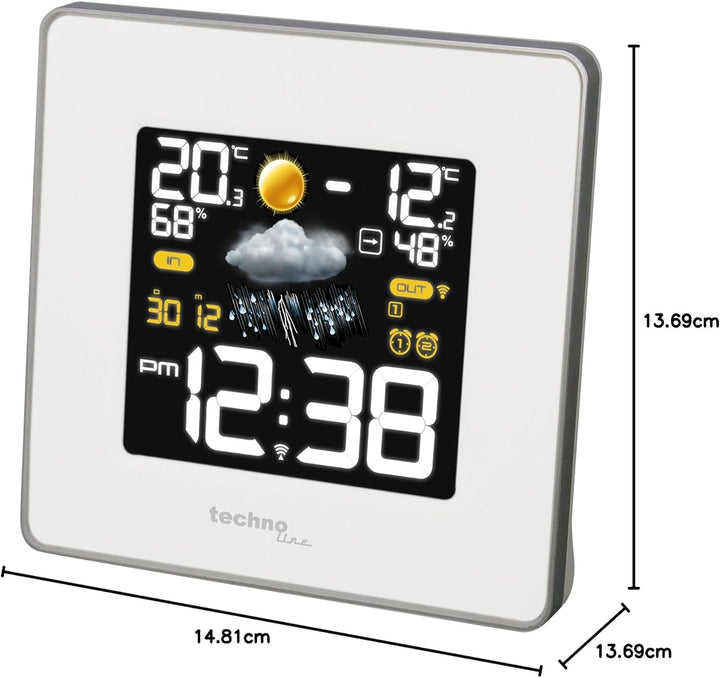 Technoline WS 6440 moderne Wetterstation mit Funkuhr, Temperatur-,Luftfeuchte-, und Luftdruckanzeige