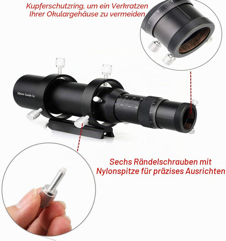 Svbony SV106 Teleskop Guiders, 50mm FMC Teleskope Sucher mit 190mm Brennweite Helical Fokussiergerät