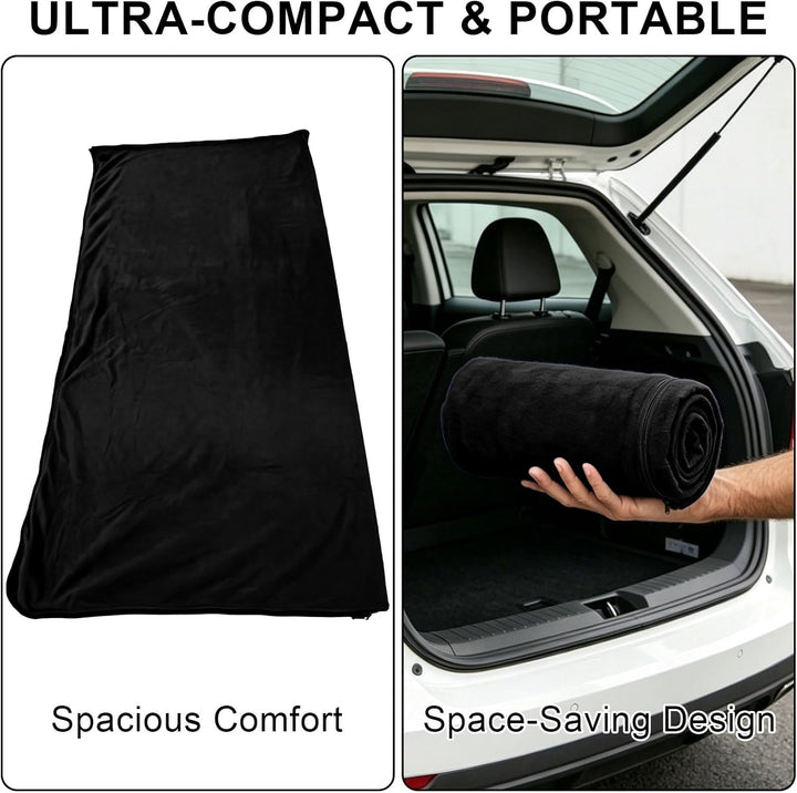 Schlafsack 180x82 cm Fleece - Hüttenschlafsack für Frühling & Sommer - 2-Wege-Reissverschluss - Kopp