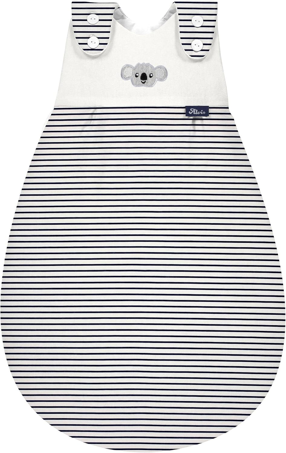 Alvi Baby Mäxchen Aussensack ringlets koala navy/Ganzjahresschlafsack mitwachsend/Babyschlafsack grö