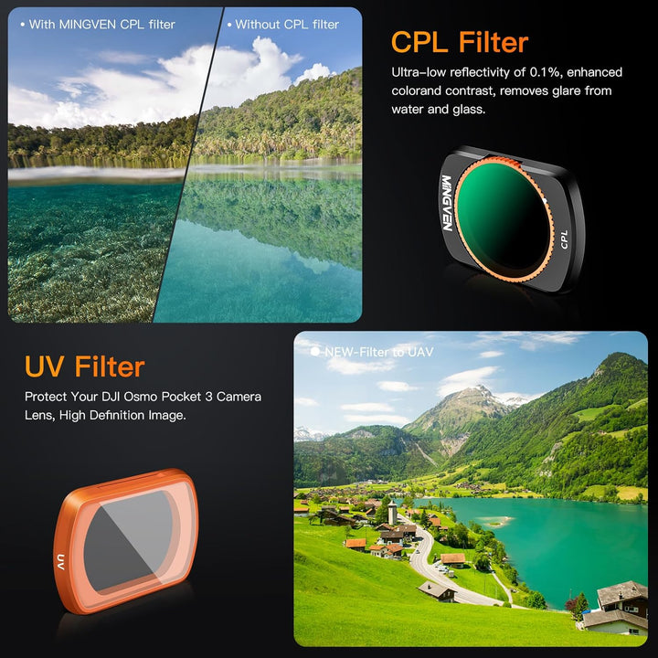 Magnetisches ND-Filter-Set für DJI Osmo Pocket 3 Creator Combo, verstellbare ND-Filter 1-5 Stopps +