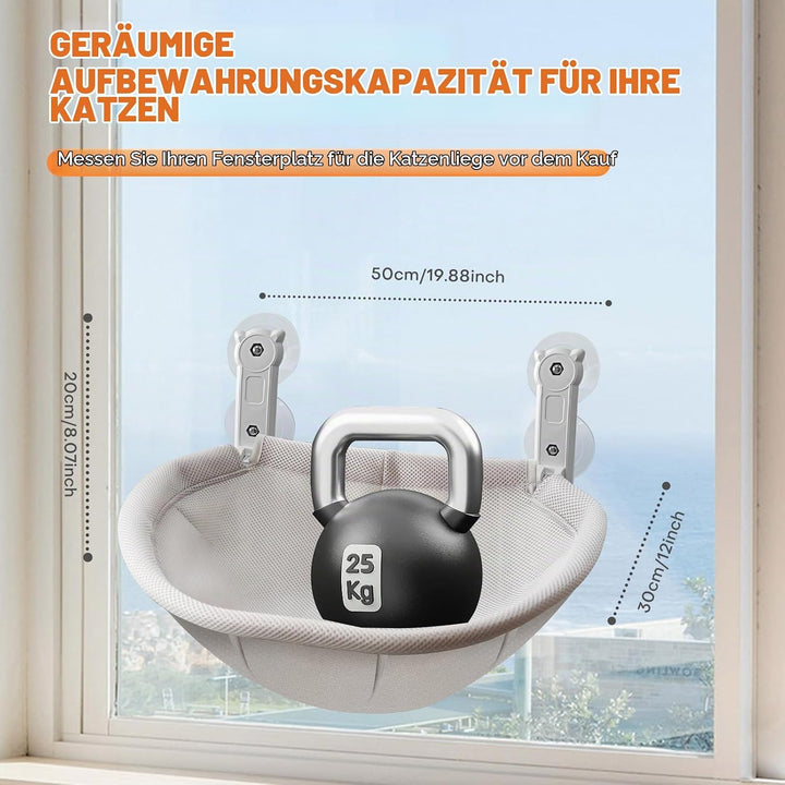 Homegroove Katzenfenster-Sitzplatz, 45 x 30 Zentimeter Faltbare Katzenhängematte für Fenster mit sta