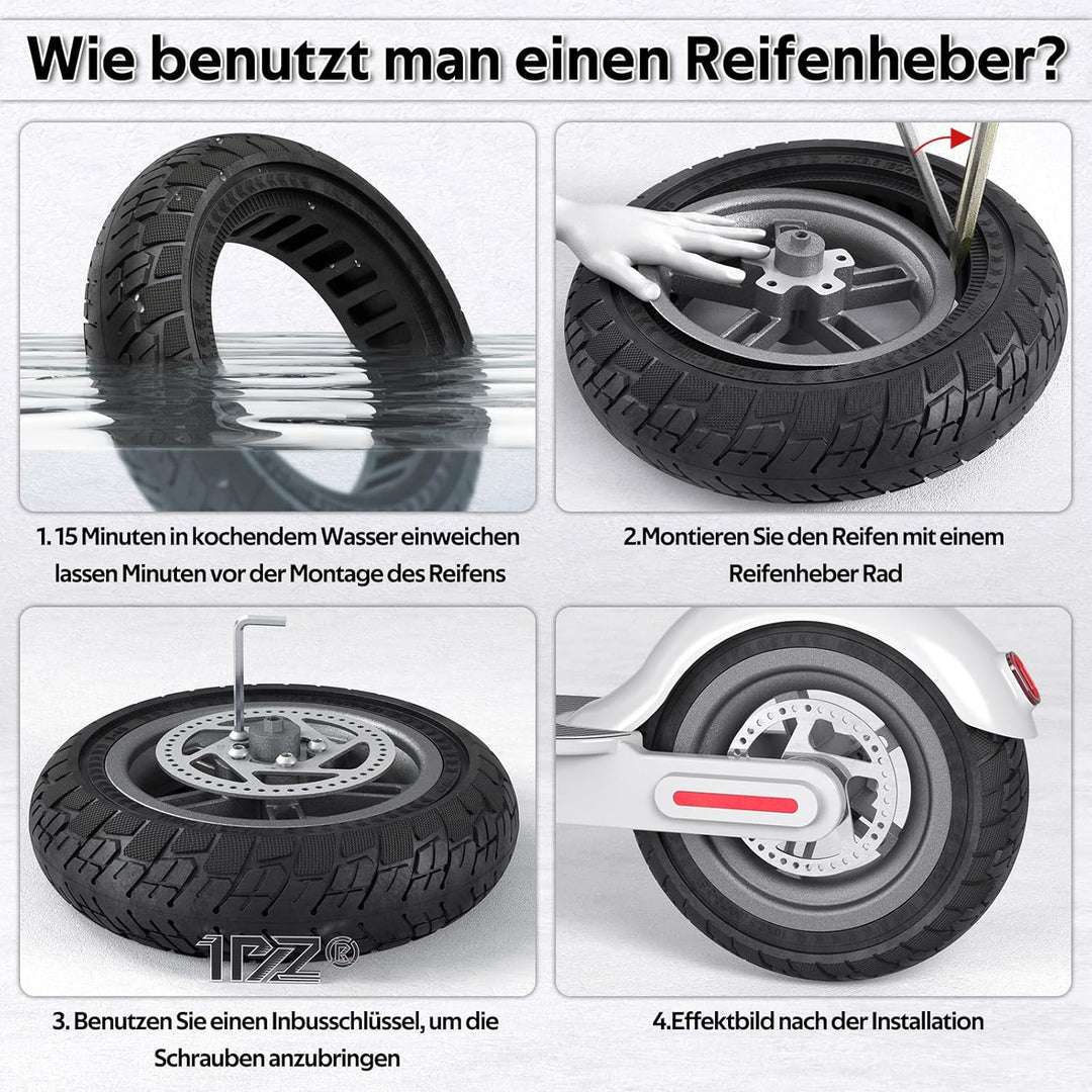 1PZ DL3-Y5W 10x2.5 Reifen 10 Zoll 60/70-6.5 Solid Reifen Ersatz für Segway Ninebot Max G30 G30D G30E