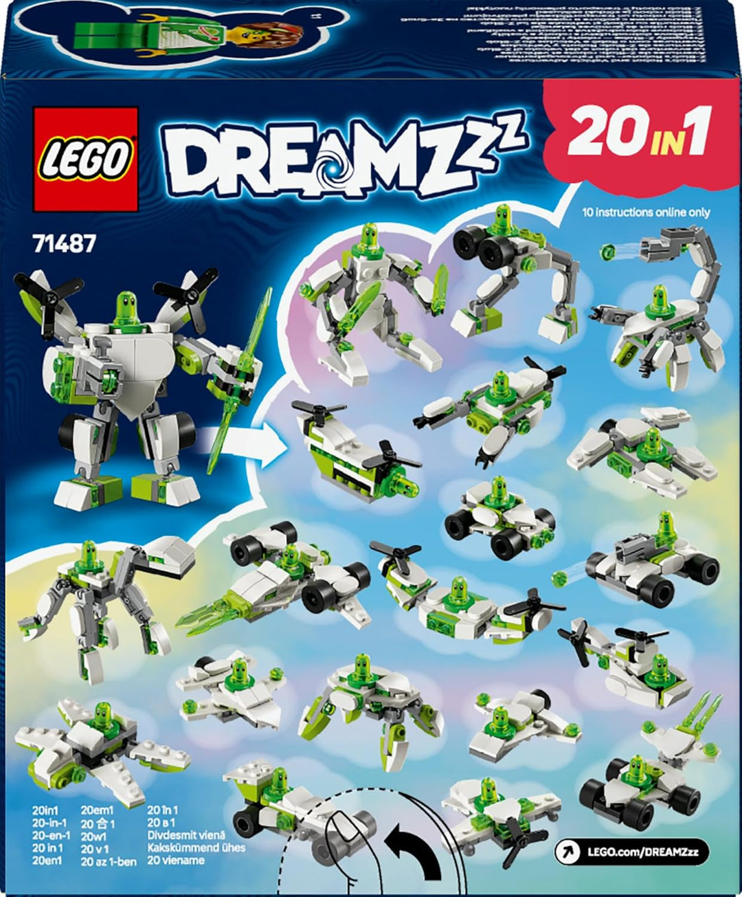 LEGO DREAMZzz Z-Blob's Roboter- und Fahrzeugabenteuer, 20-in-1 Spielzeug-Mech, für Mädchen und Junge