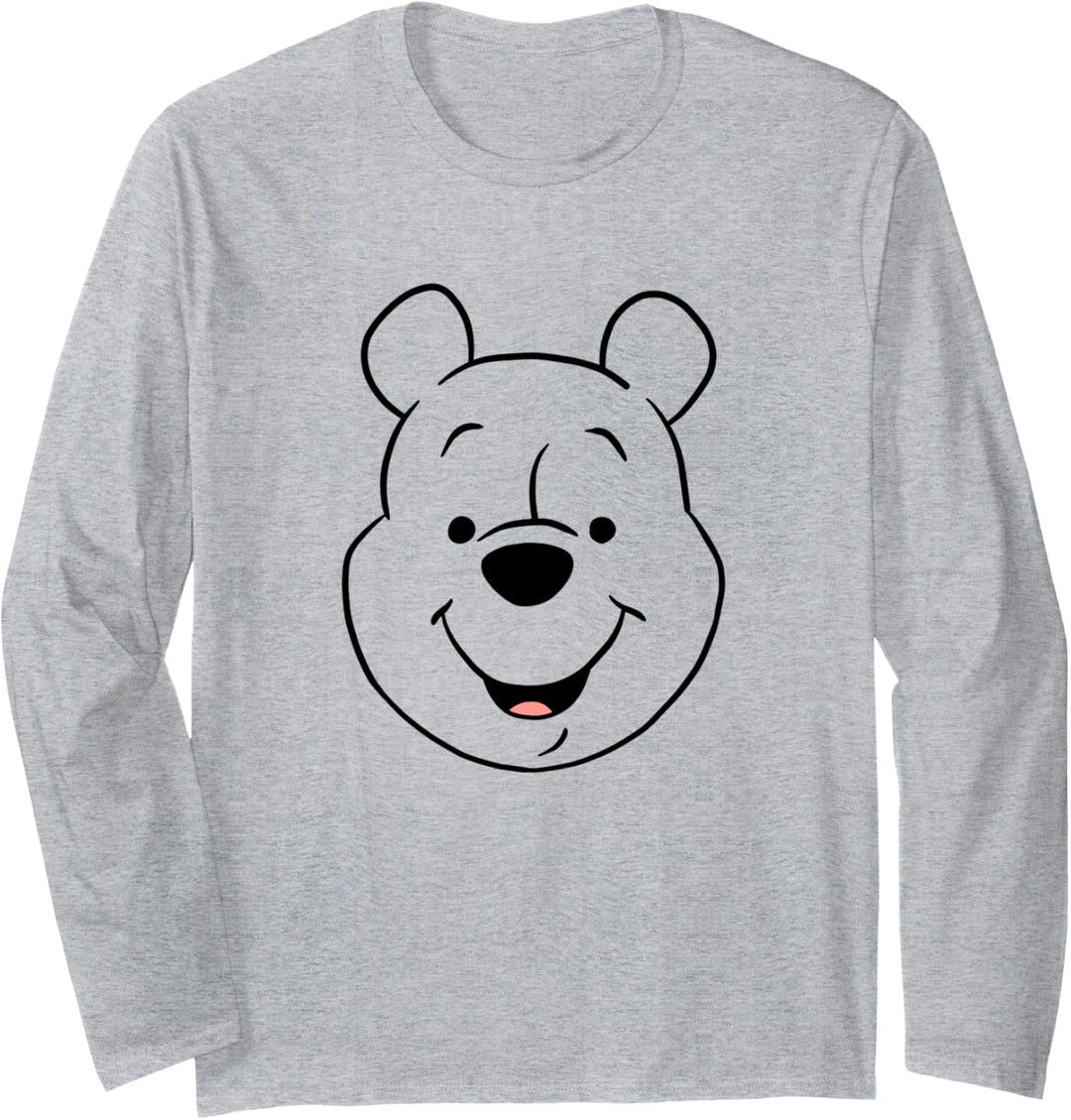 Disney Winnie The Pooh Big Face Smiling Outline Langarmshirt