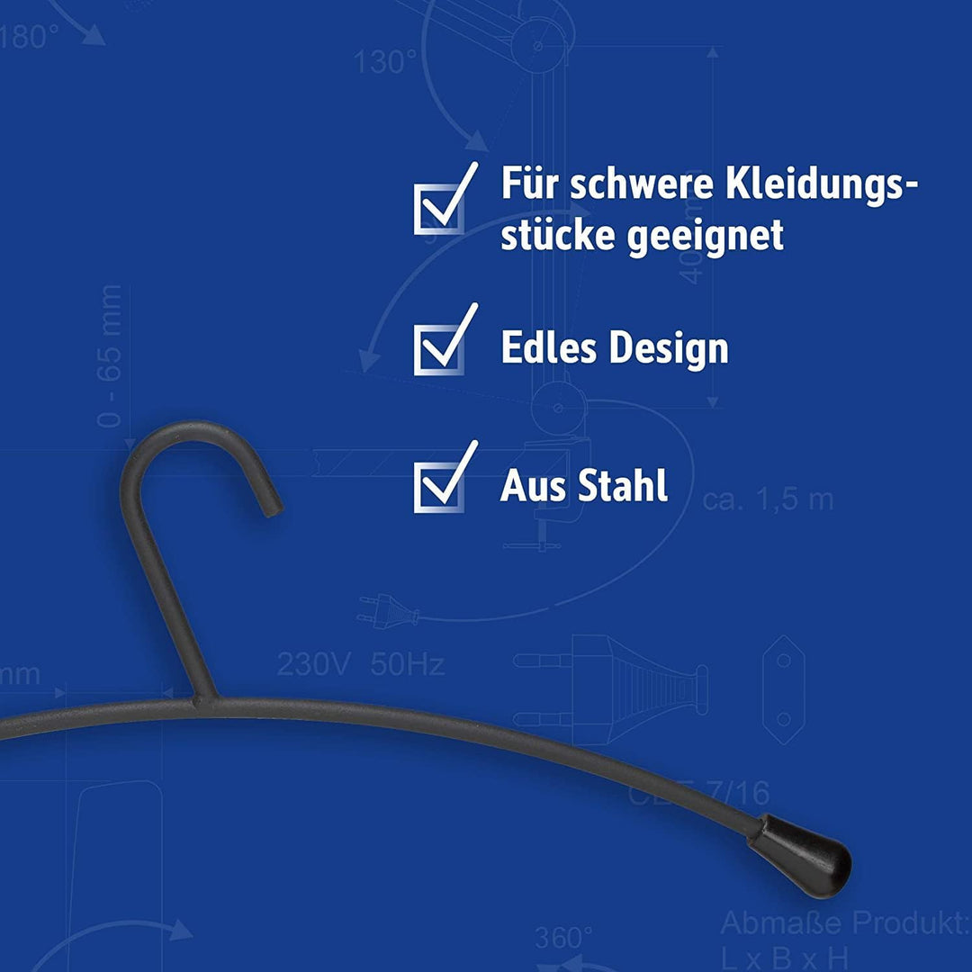MAUL Kleiderbügel Metall – moderne Stahl Kleiderbügel in edlem Design – stabile und belastbare Aufhä