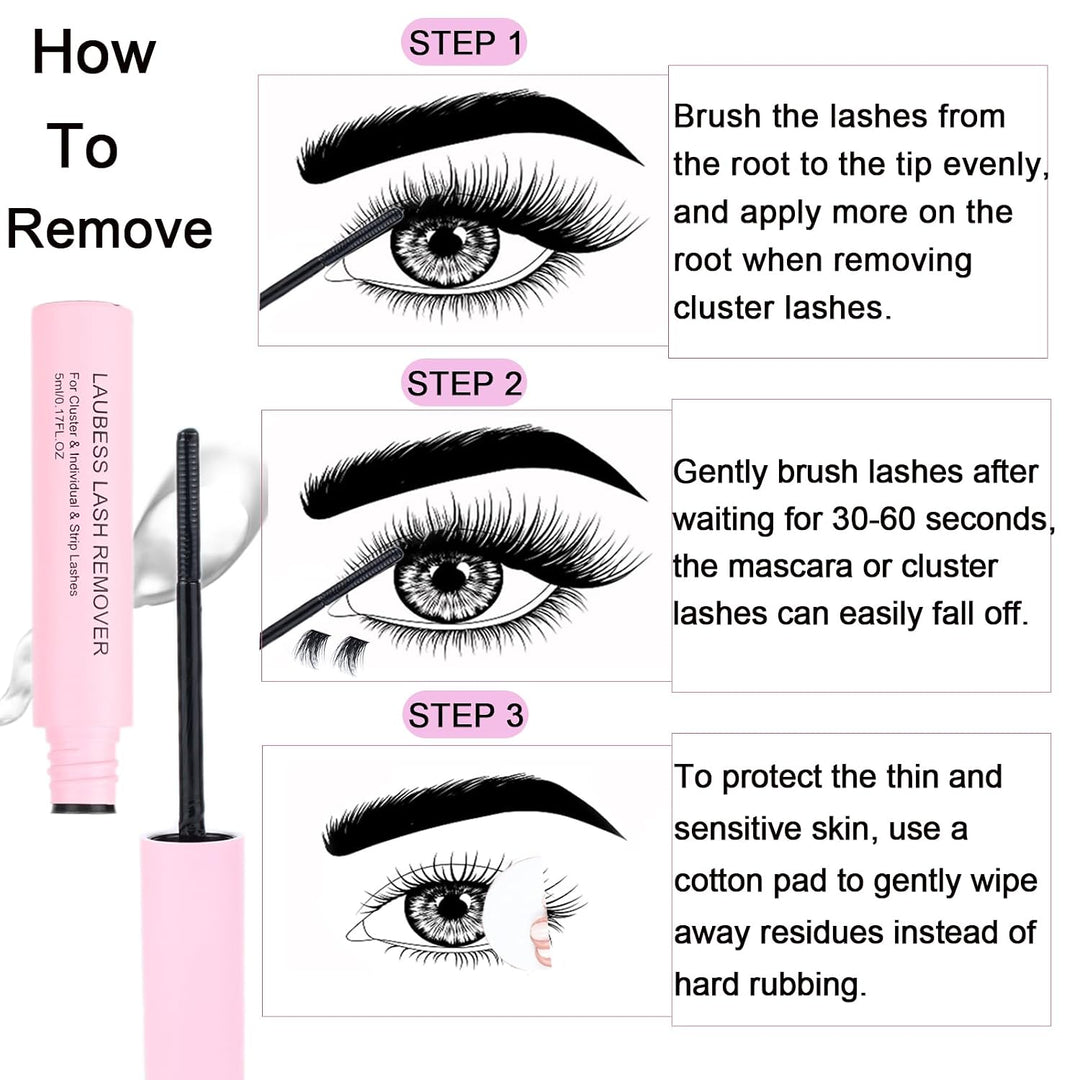 Lash Extension Set 300 Pcs Wimpern Extensions Set Bond and Seal Lash Glue Wimpernbürste Klebereste E
