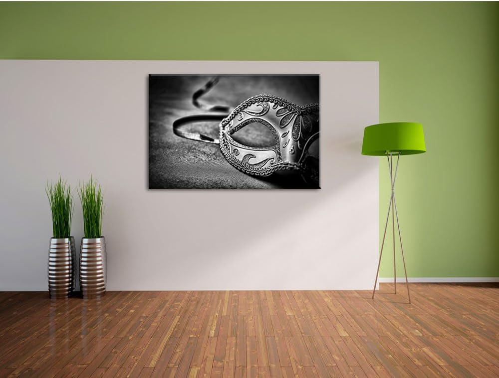 Pixxprint Verführerische Karnevalsmaske / 100x70cm Leinwandbild bespannt auf Holzrahmen/Wandbild Kun