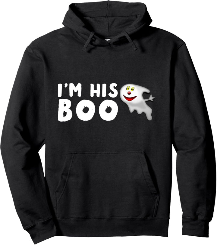 Halloween-Kostüm mit Aufschrift "I'm His or Her Boo Couples" Pullover Hoodie