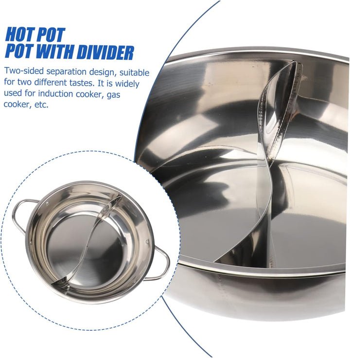 Cabilock Induktionstopf Dual Hot Pot Induktionskochtopfpfanne Eintopftöpfe Mit Deckel Double Flavor