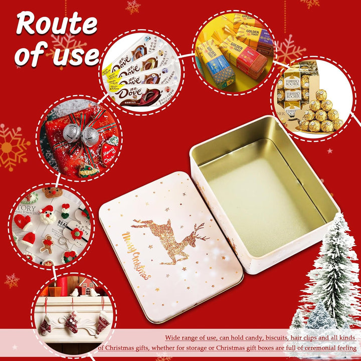 8Pcs Weihnachten Blechdose mit Deckel, Mini Weihnachtskeksdosen, Weihnachten Mini Aufbewahrungsdosen