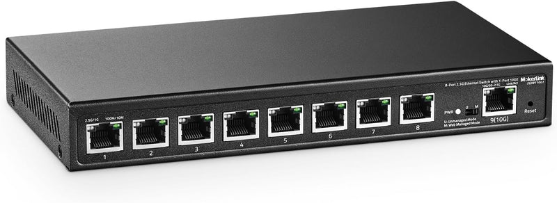 MokerLink 8 Port 2.5G Ethernet Managed Switch mit 10G Ethernet Uplink, 8 x 2.5G Base-T Ports kompati