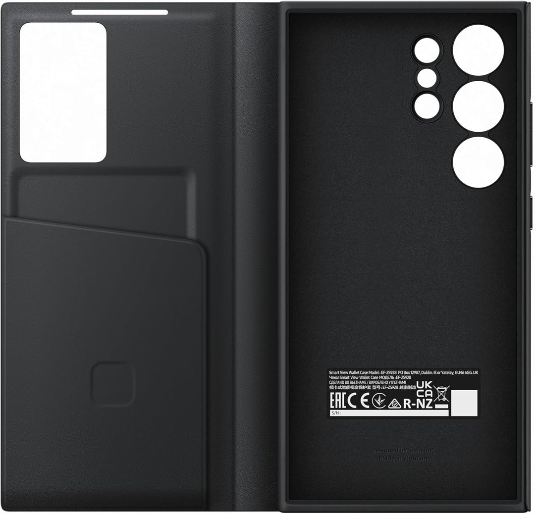 Samsung Smart View Wallet Smartphone Case EF-ZS928 für Galaxy S24 Ultra, Handy-Hülle, Kartenfach, Si