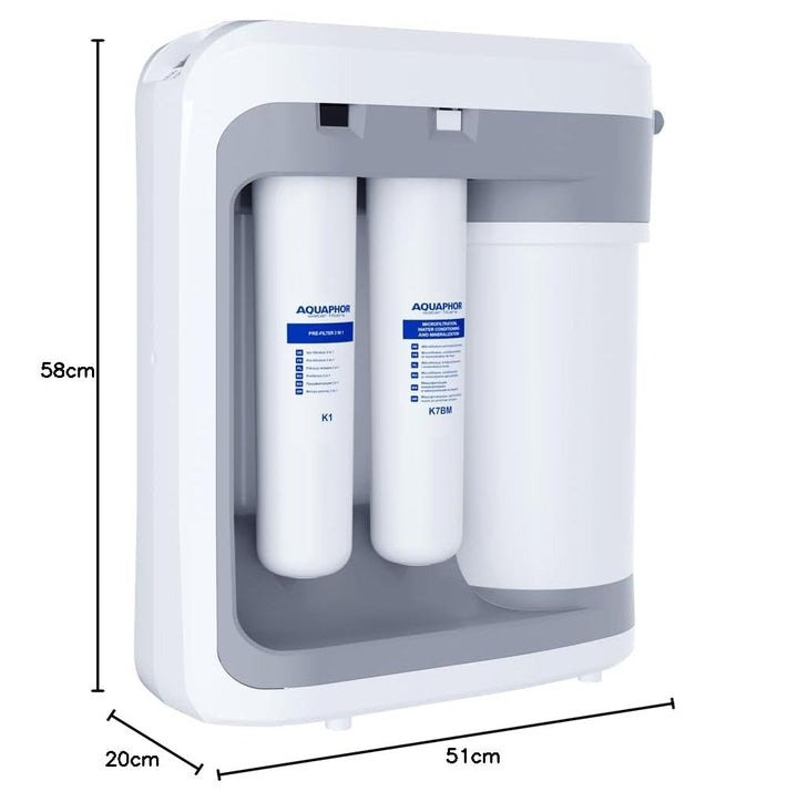 AQUAPHOR RO-202S Umkehrosmoseanlage - Reverse Osmosis System für 380 Liter am Tag mit Keimsperre und