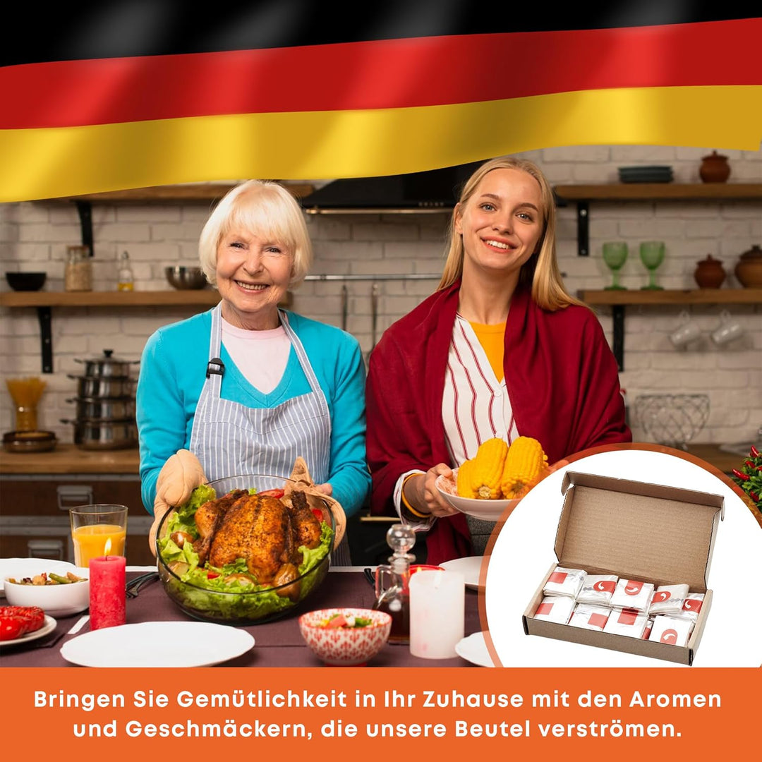 20-stückige Bratbeutel für Ofen & Mikrowelle - 38x24 cm - Hitzebeständig, reissfest, für saftiges Fl