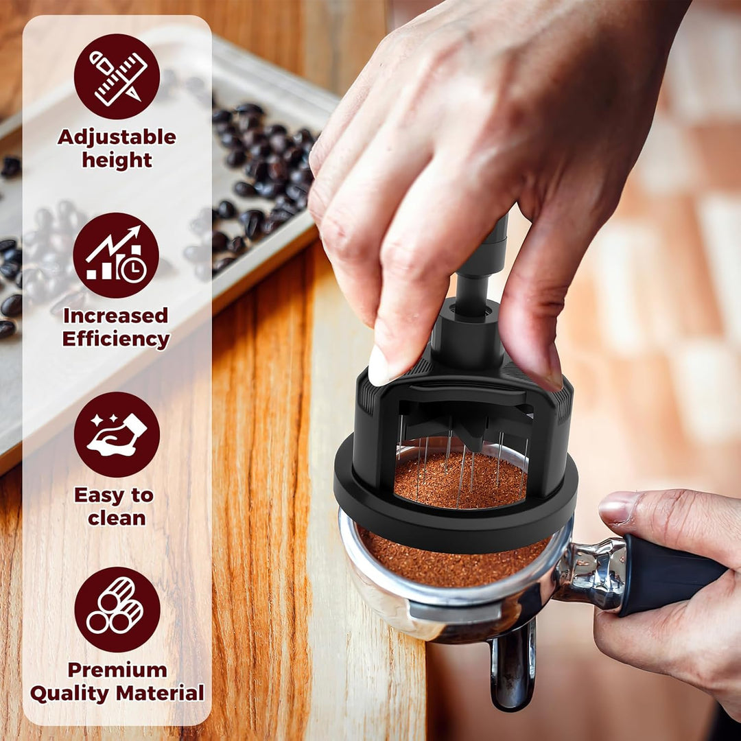 Guniata Espresso Nadel,Espresso-Verteilungswerkzeug,Einstellbare Espresso Kaffeerührer,Ttragbarer Es