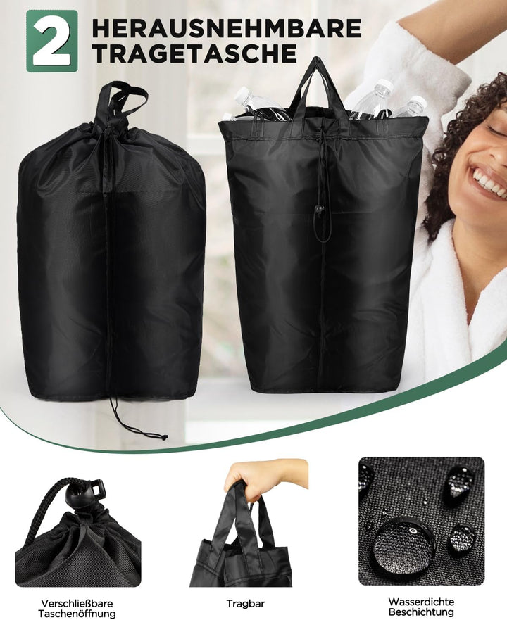 SOUTHGATE 2er Pack Pfandflaschen Sammelbehälter mit Deckel, 200L Pfandbehälter 2 Fächer, Leergut & A
