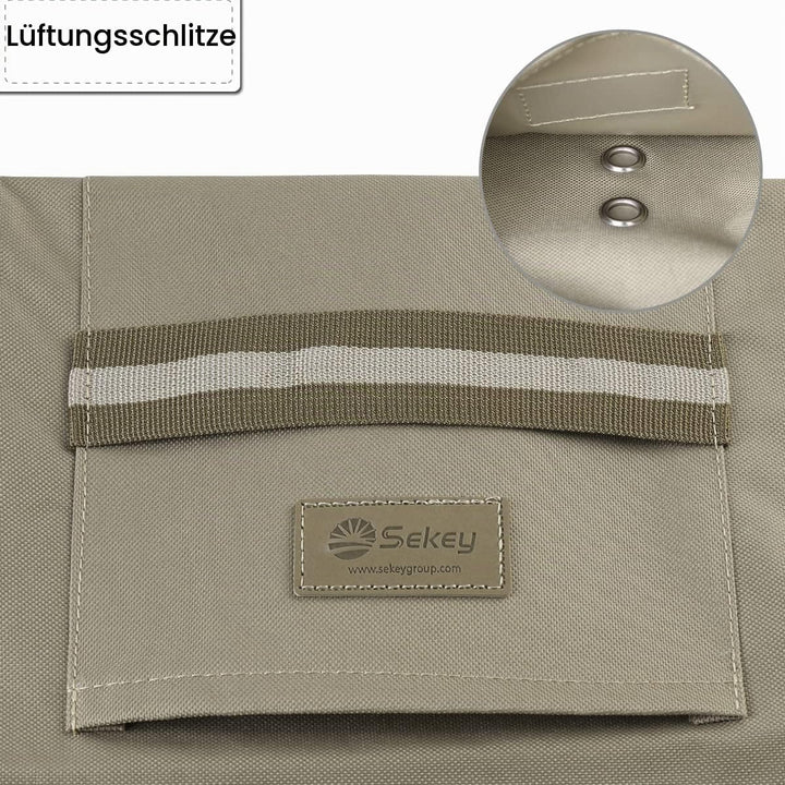 Sekey Schutzhülle für DoppelSonnenschirm, Abdeckhauben für Sonnenschirm Taupe 160×62 cm Taupe, 160×6