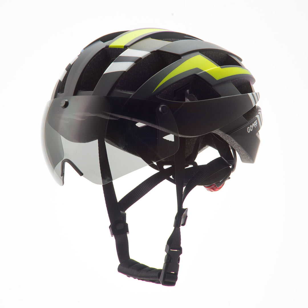 GOOFF Blitz Fahrradhelm – Leichter Fahrradhelm für Damen und Herren mit 2 magnetische Visieren und L
