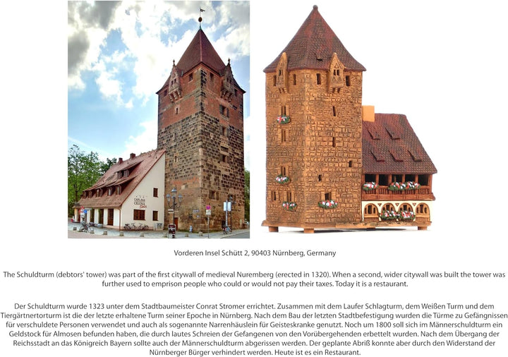 Midene Keramik Aroma Lichthaus, Handarbeit, Künstlerische Miniature, Historisches Altes Turm in Münc