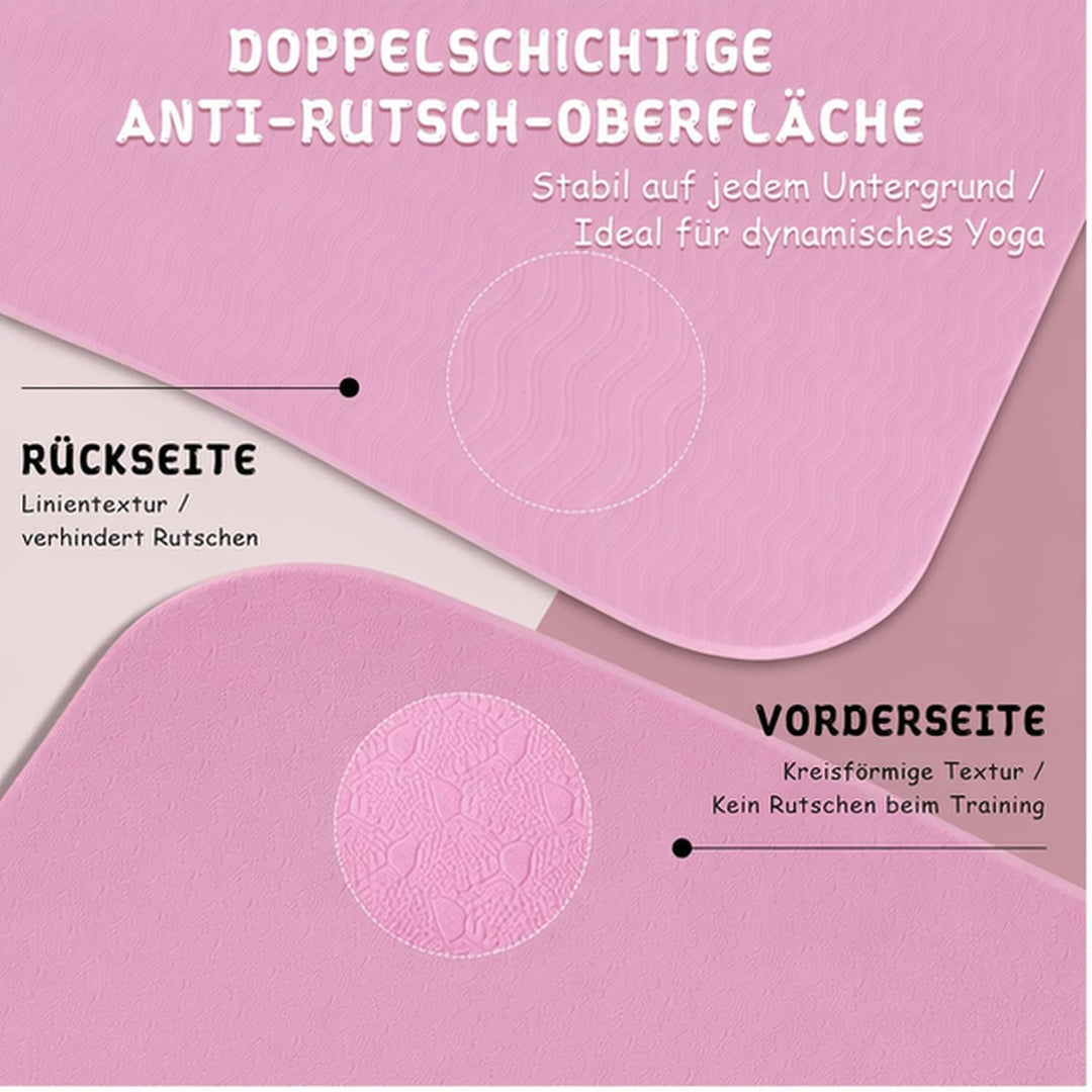 Klappbare Yogamatte, Faltbare Yogamatte Reise Leicht 183 x61x0.4 cm Rutschfest Tragbare Fitnessmatte