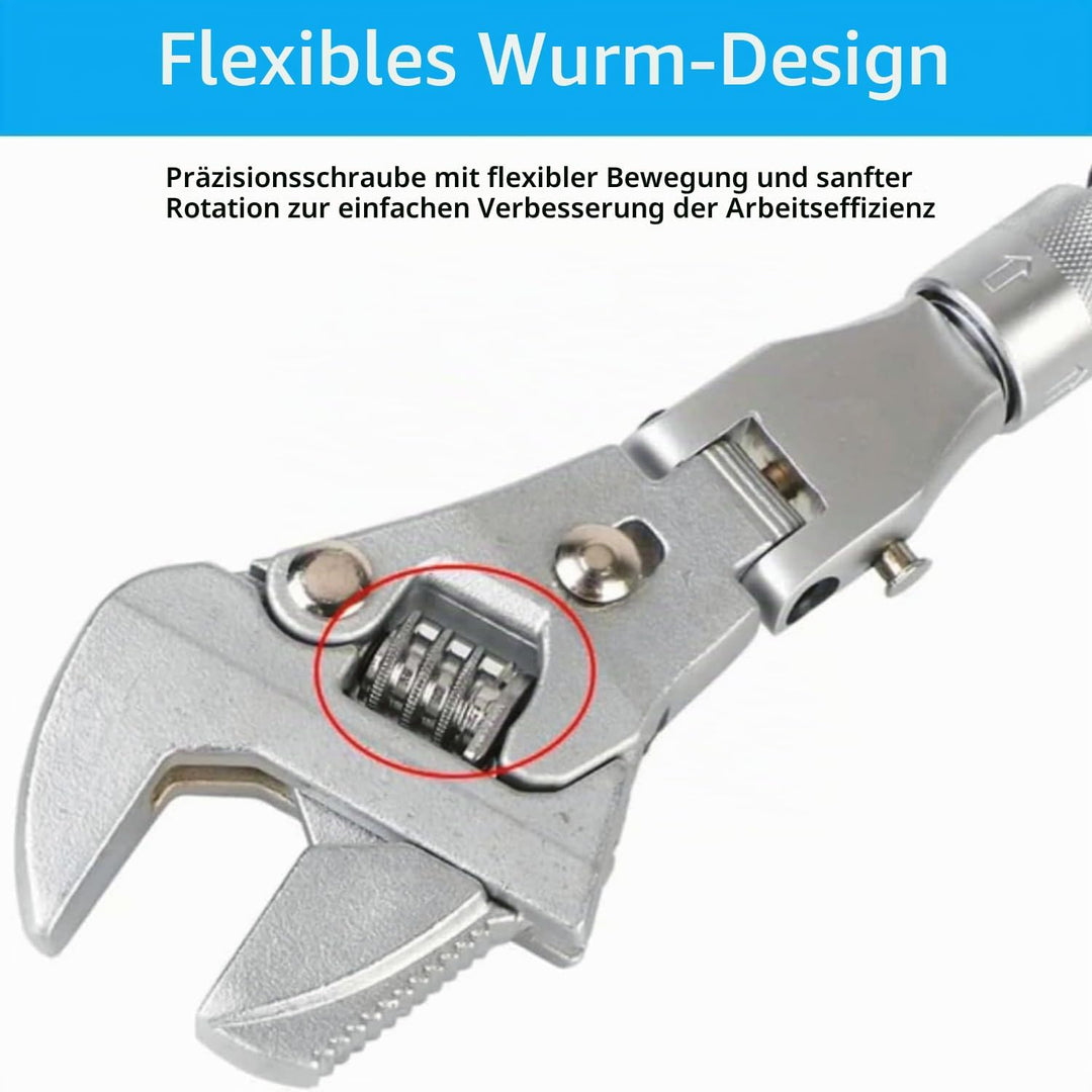 JTZXJJX Flexhead Verstellbarer Schraubenschlüssel, multifunktional, verstellbarer schnelles Rohrzang