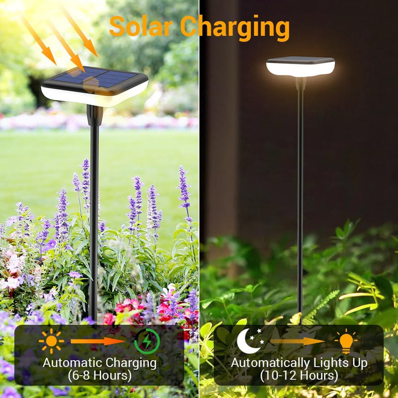 Ainostone Solarlampen für Aussen Garten 4 Stück LED Solarleuchten Warmweiss 1000mAh Solar Gartenleuc