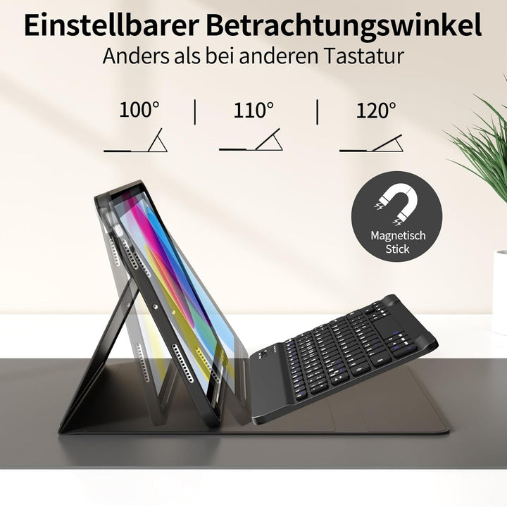 Tastatur Hülle für iPad (A16) 11 Zoll 2025/10. Generation 2022 10.9 Zoll, Magnetische Abnehmbare Kab
