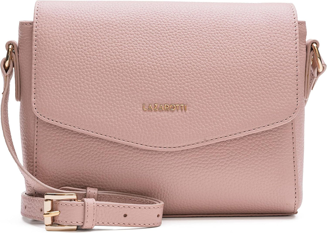 Lazarotti Bologna Leder Umhängetasche Damen | verstellbarer Schultergurt | mittelgrosse Crossbody Ba