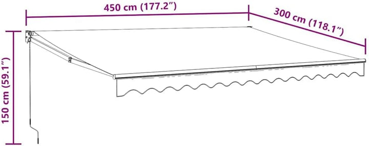vidaXL Markise, Sonnenmarkise mit Kurbel Automatisch, Gelenkarmmarkise für Terrasse Balkon, Sonnensc