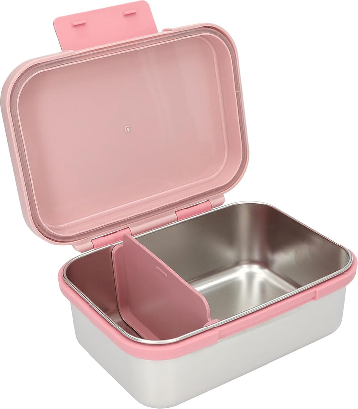 Depesche 13957 TOPModel - Brotdose aus Edelstahl, in Rosa, mit Model Motiv, Hund und Katze, Lunchbox