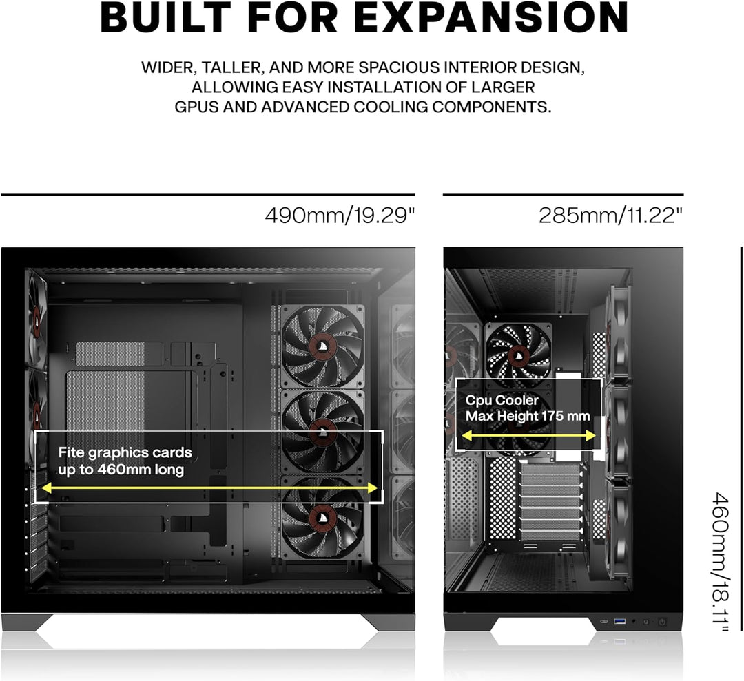 KEDIERS PC Gehäuse - vorinstallierte 4-Lüfter, ATX Mid Tower Gaming Gehäuse, Computergehäuse mit öff