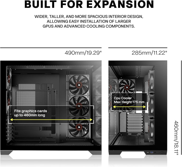 KEDIERS PC Gehäuse - vorinstallierte 4-Lüfter, ATX Mid Tower Gaming Gehäuse, Computergehäuse mit öff
