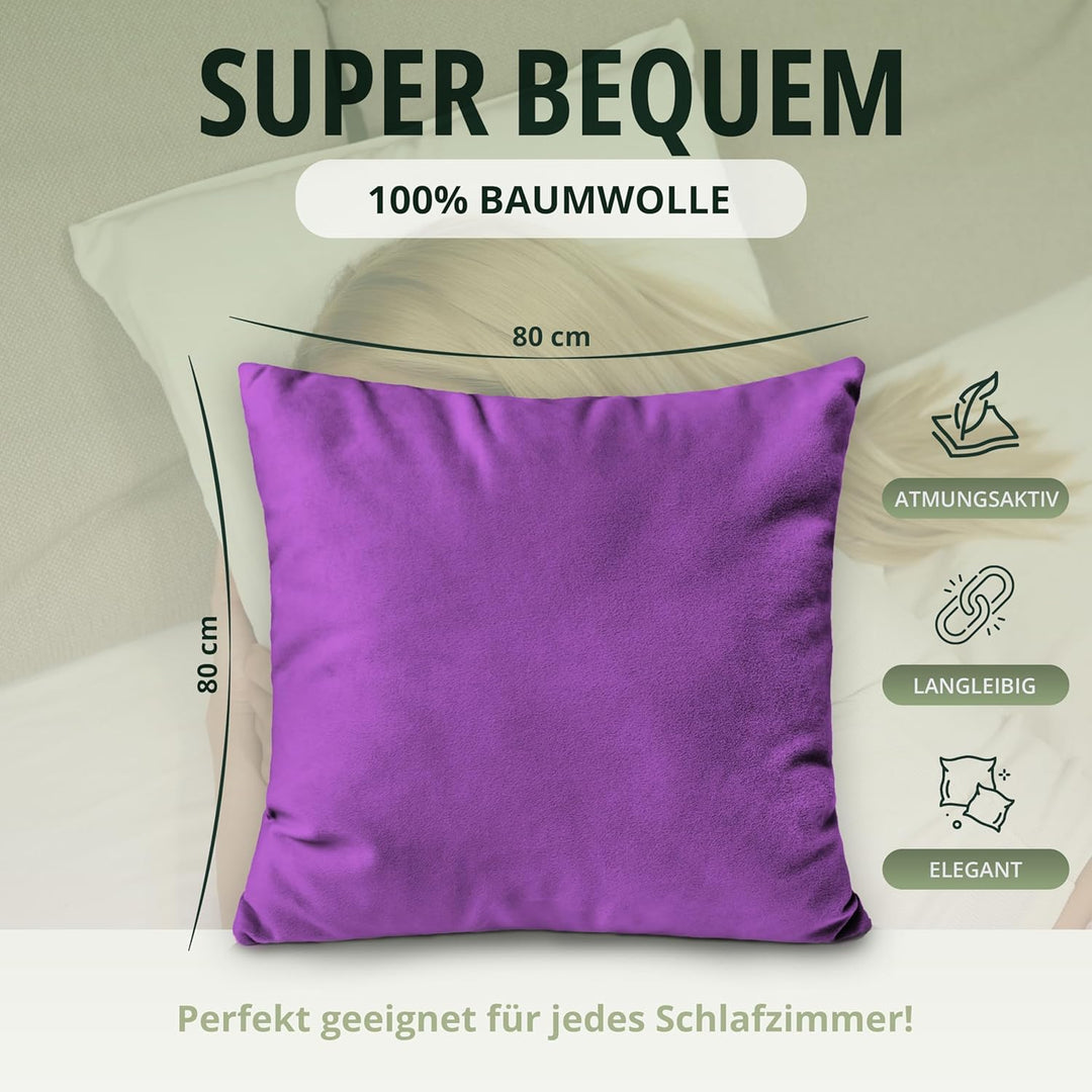 NatureMark 2er Set Jersey Kissenbezüge – Elastisch, weich, atmungsaktiv und hautfreundlich – Waschba