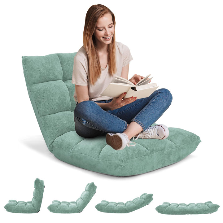 RELAX4LIFE Bodenstuhl Klappbar, Bodensessel mit Verstellbarer Rückenlehne &amp; Liegefunktion, Bodensitz