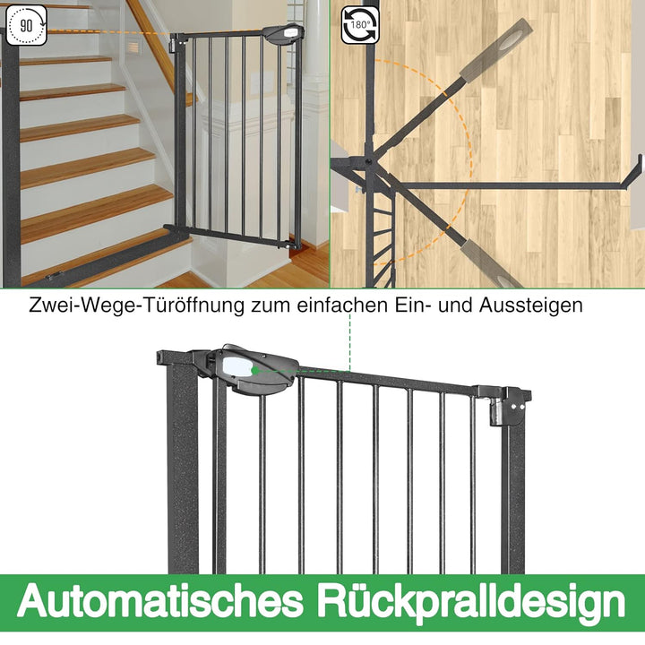 Froadp Türschutzgitter Baby Treppengitter Kindergitter ohne Bohren 85-95cm Türgitter Treppen Beidsei