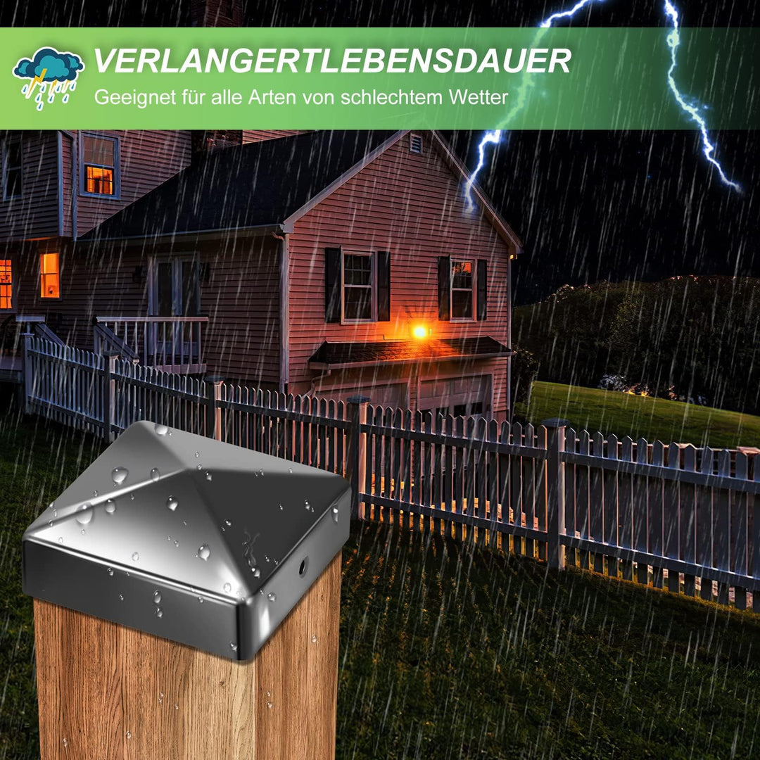 10 Pfostenkappen 71x71mm Zaunpfosten Metall Zaunpfosten verzinkt Pyramiden Form Pfostenabdeckung Zau