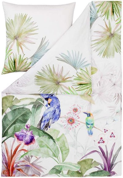 ESTELLA Mako-Satin Bettwäsche Jungle Multicolor 1 Bettbezug 155 x 220 cm + 1 Kissenbezug 80 x 80 cm