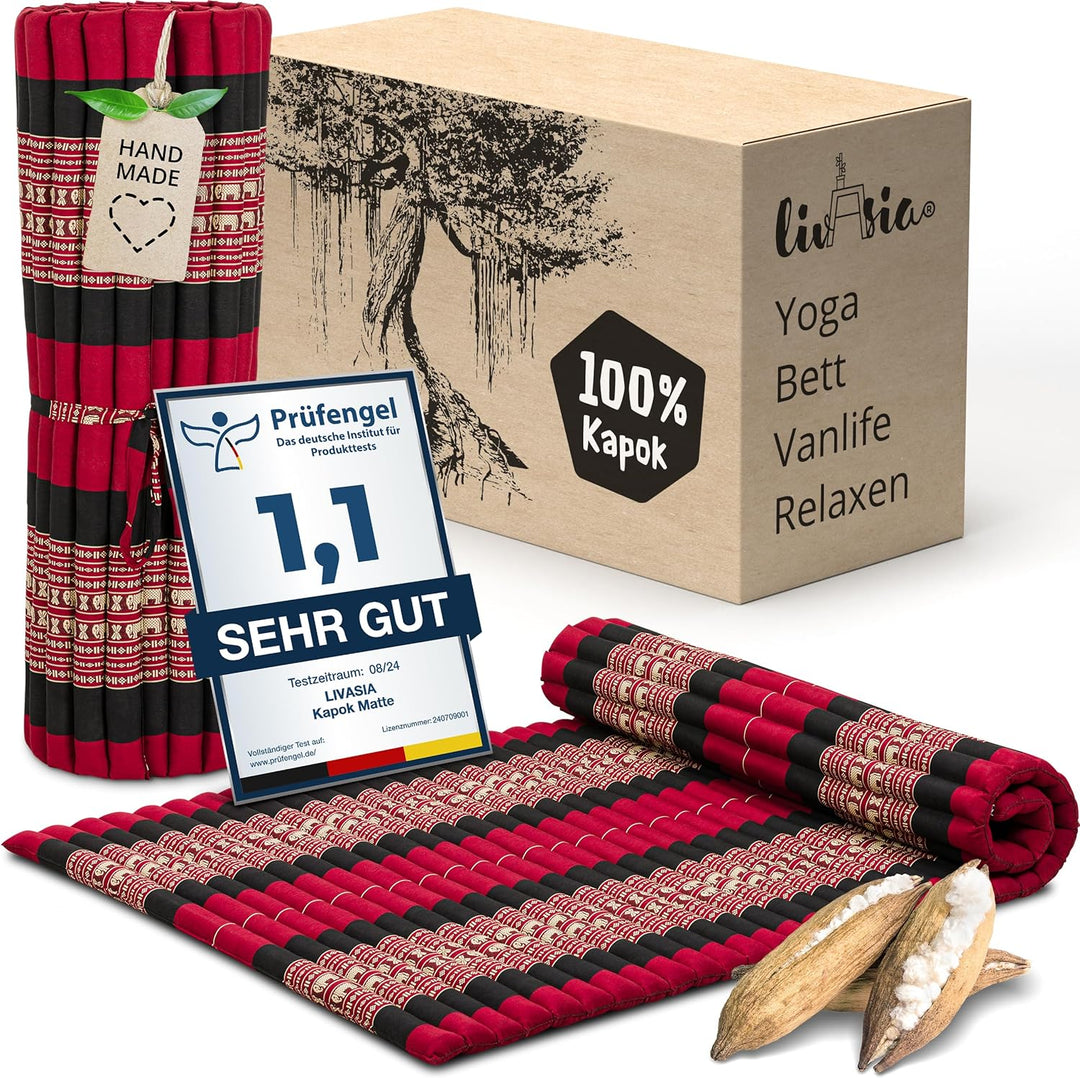 livasia Rollmatte Rollmatratze L-200x110x4,5cm, Gästebett Gästematratze 1 Person, Reisebett Kofferra