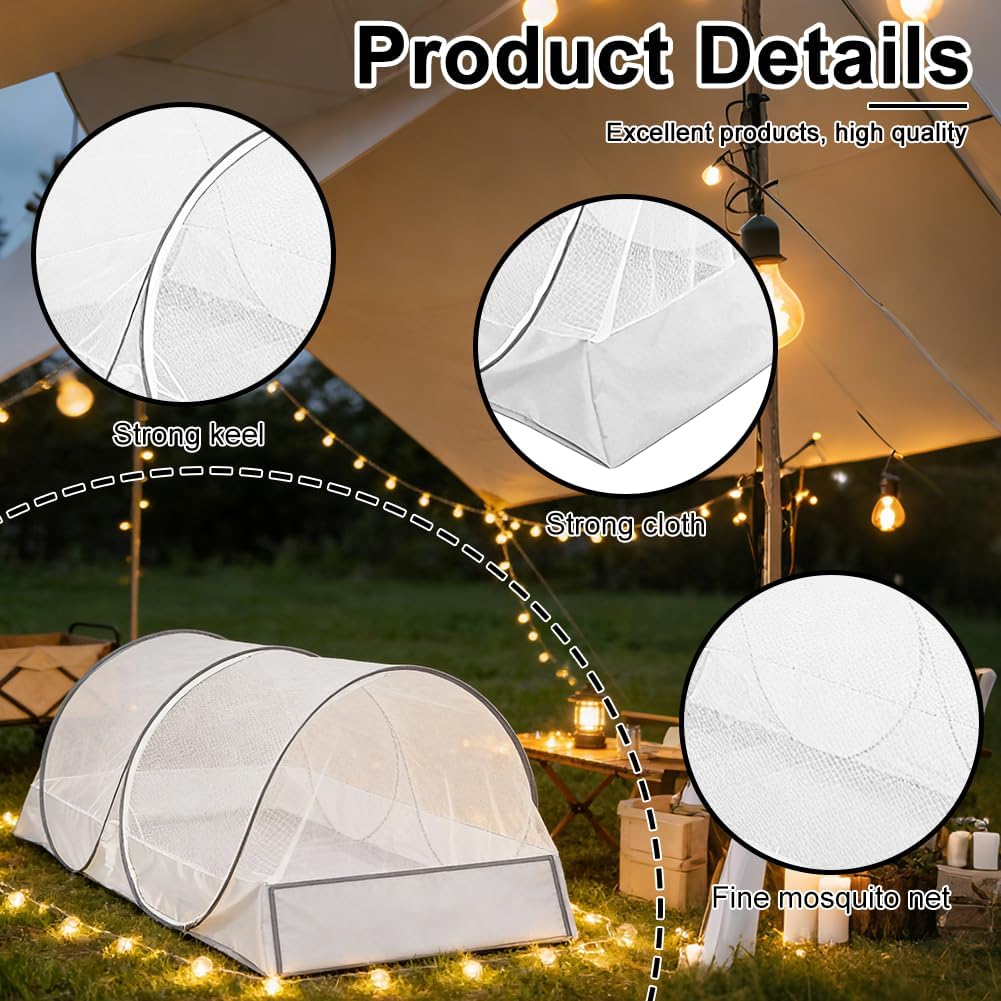 Pop Up Moskitonetz Bett 200x100x73cm, Moskitonetz Reise & Bettzelt für Kinder & Camping, Faltbares M