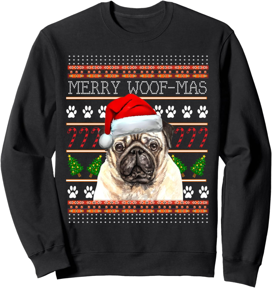 Mops Dog Lover Hässlicher Weihnachtspullover Sweatshirt