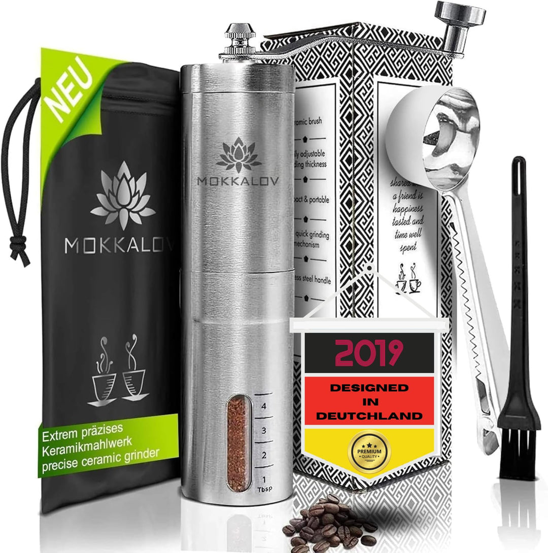 LÖWENKÖNIG® MOKKALOV Edition - Kaffeemühle manuell mit Keramik-Kegelmahlwerk I Kaffeemühle Hand - Ha
