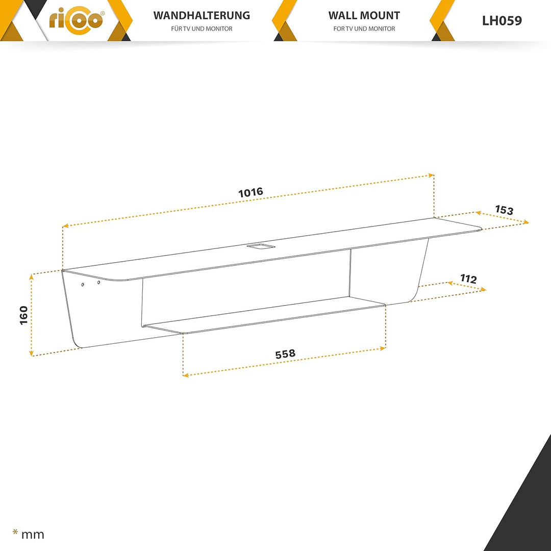 RICOO Soundbar Wandhalterung Universal Lautsprecherwandhalterung LH059-W Lautsprecher Halterung 101